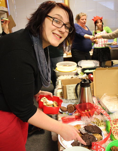 Rachel picking out some cookies!