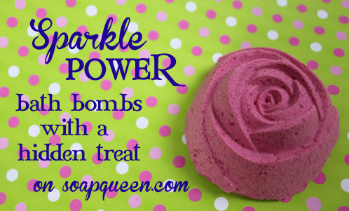 This bath bomb has hidden glitter inside. See how it's made in this tutorial!