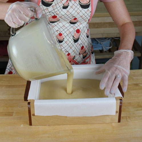 Pouring Soap into Mold