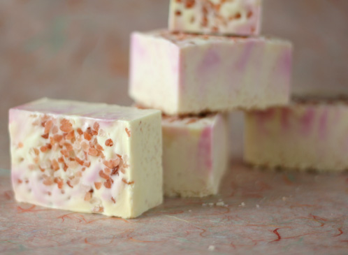 Pink Lotus Amber Wood Bare Soap, Cold Handmade Soap