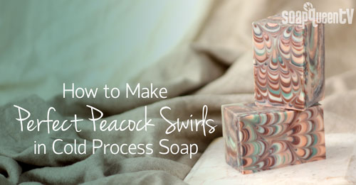 Peacock Swirl in coldp process soap on Soap Queen TV