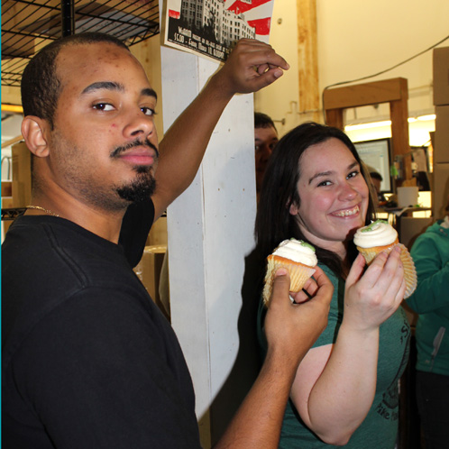 DJ and Rachel enjoying some sugary delights