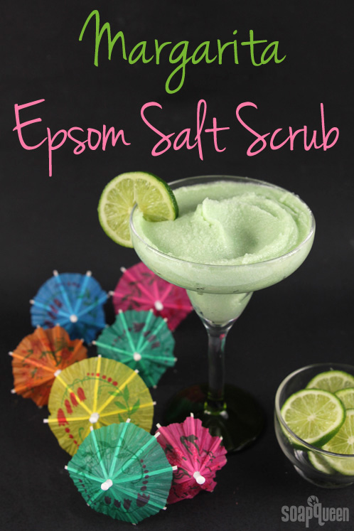 This Margarita Salt Scrub is made with Epsom salts, coconut oil and cocoa butter. It leaves skin feeling smooth, and smells just like a tropical drink!