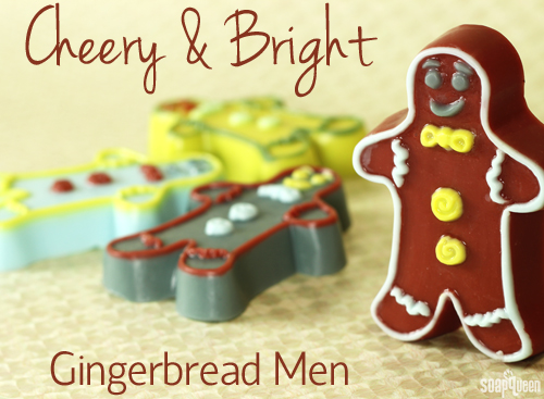 These gingerbread man soaps feature fun colors for a unique twist.