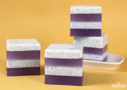 Learn how to make these layered soaps, with all natural jojoba beads!