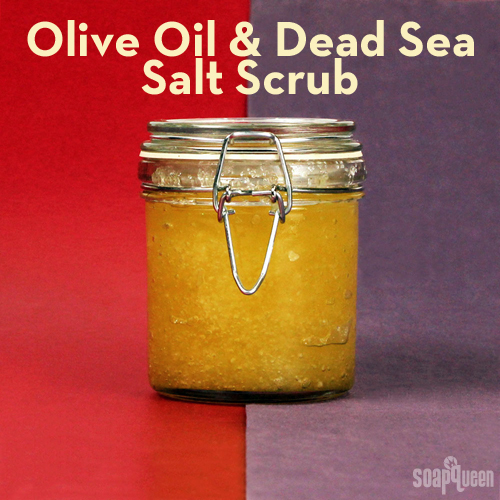 This scrub made with olive oil and Dead Sea salt could not be easier to make. It also leaves skin feeling extremely soft!