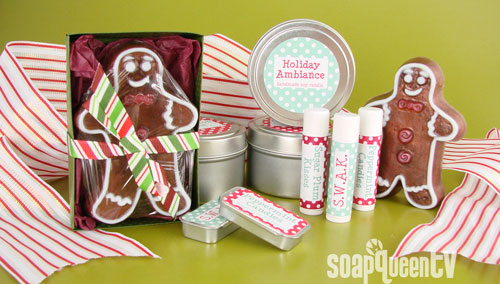 Handmade soap, lip balm and candles make a festive ensemble!